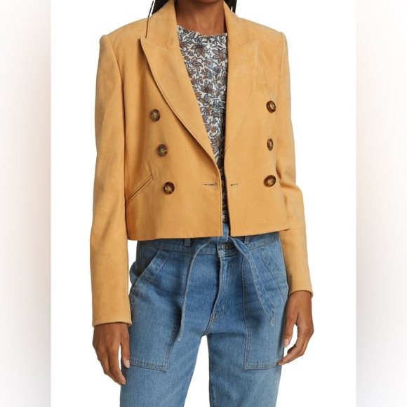 Veronica Beard Jackets & Blazers - Veronica Beard Nevis Tailored Leather Cropped Blazer